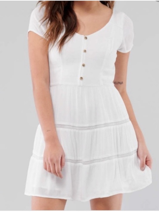 Hollister Dresses & Skirts - Hollister White Smocked Mini dress